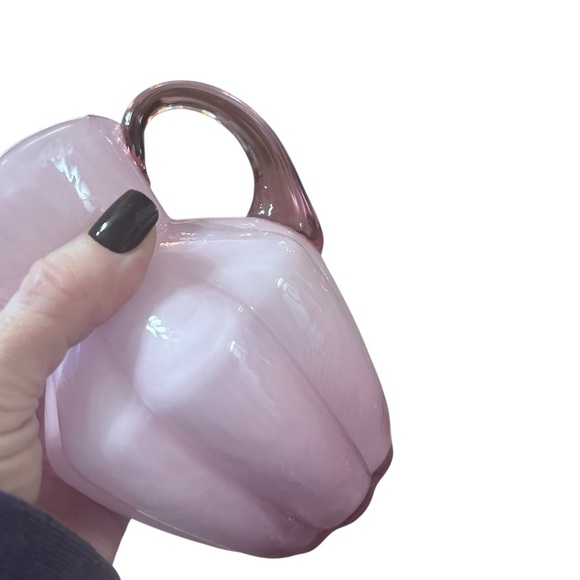 Fenton Vintage Pink Overlay Fern Glass Pitcher - Picture 7 of 8